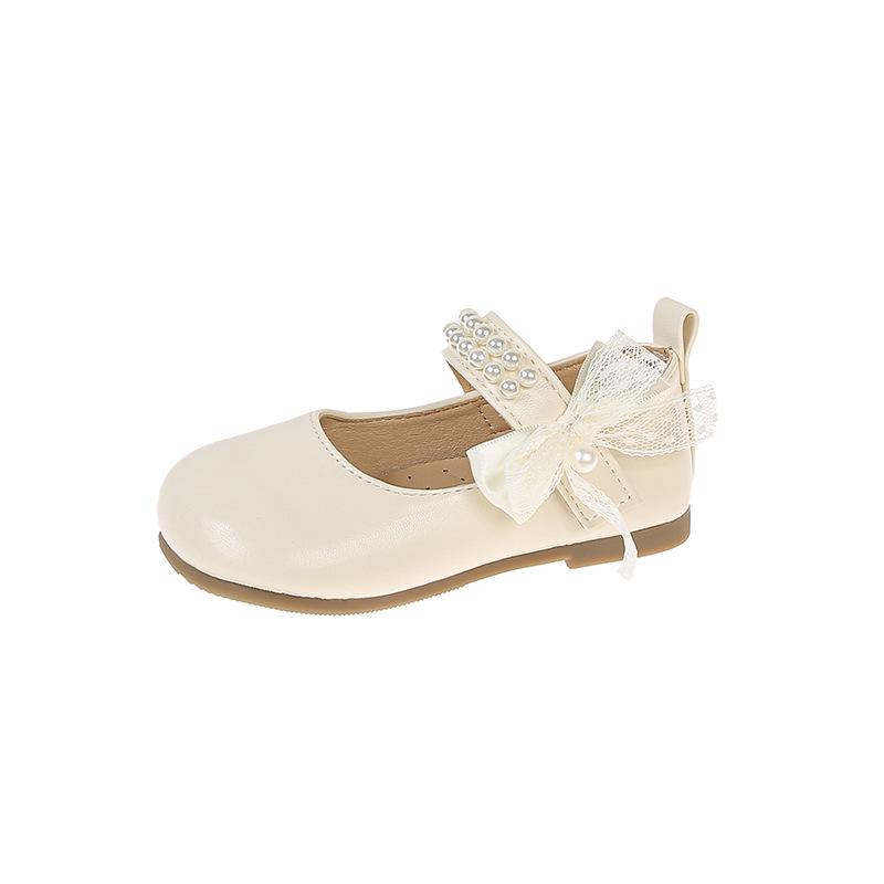 Chaussures Mary Jane en cuir pour filles: Chaussures de princesse à nœud, semelle souple, perles - Printemps/Automne 2026