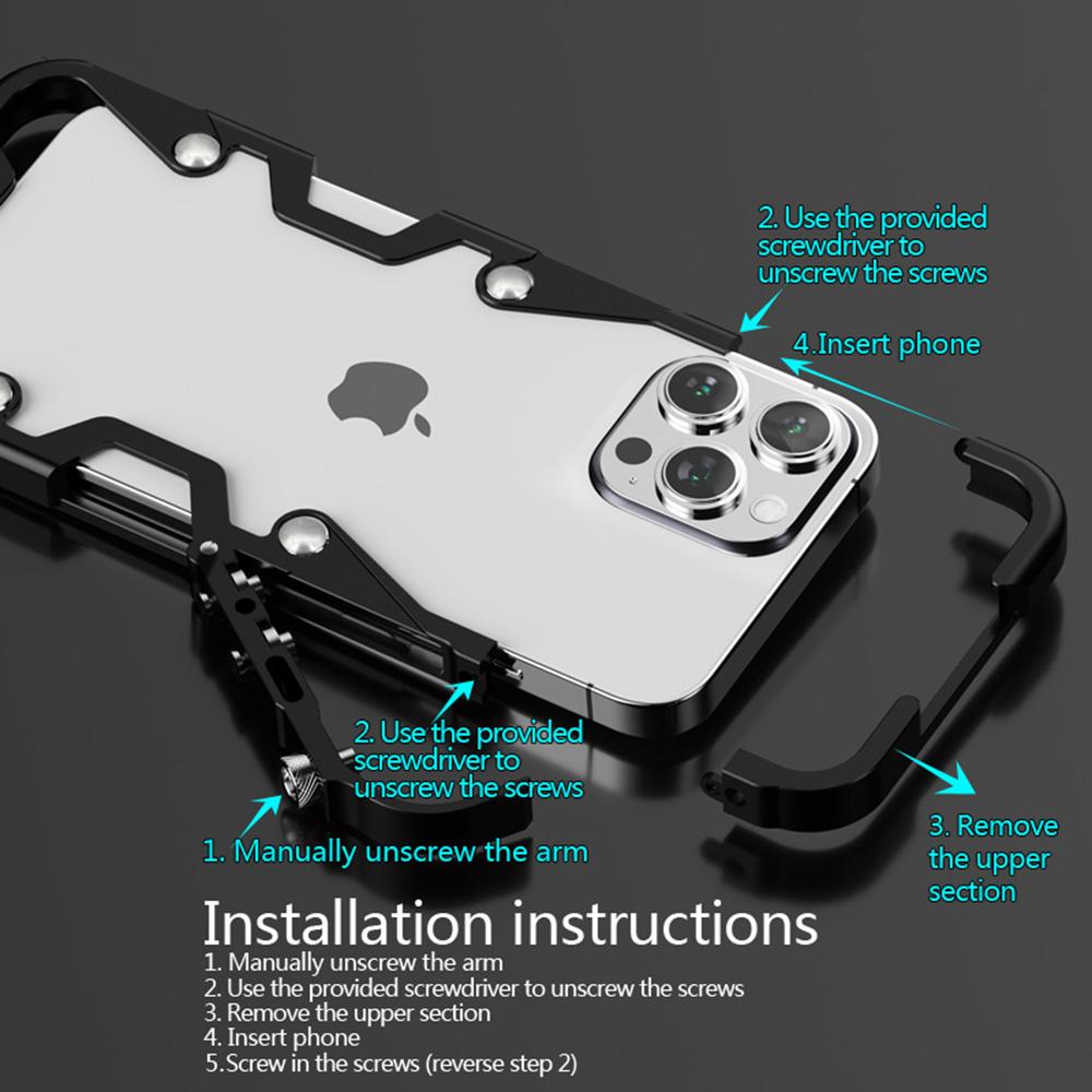 For iPhone 16 Pro Max Bumper Case Aluminium Alloy Metal Phone Shell Cover