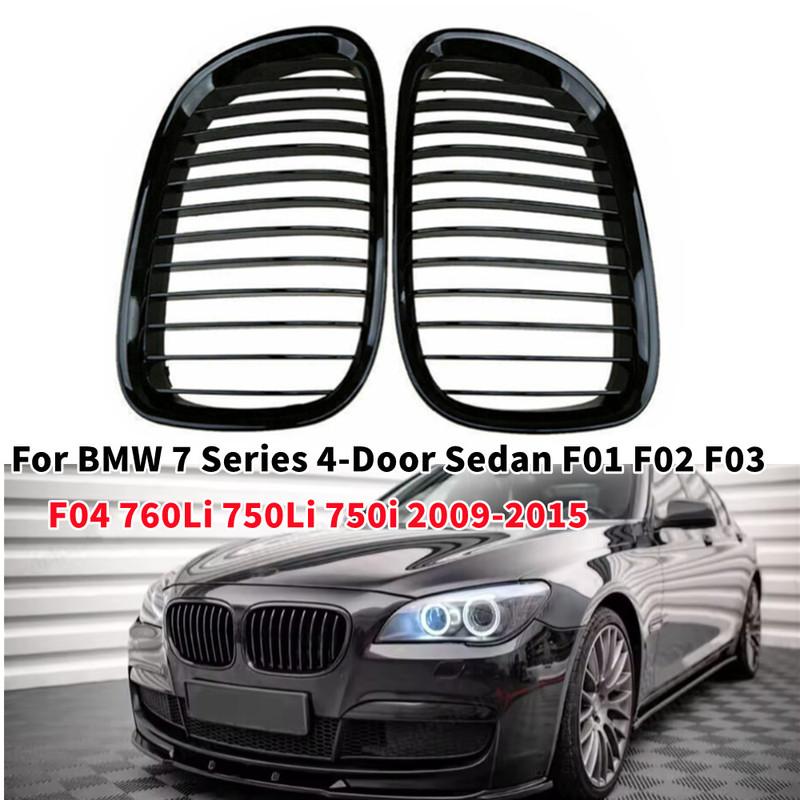 For BMW 7 Series 4-Door Sedan F01 F02 F03 F04 760Li 750Li 750i 2009-15 Front Kidney Bumper Racing Grille Mesh Single  Line Grill