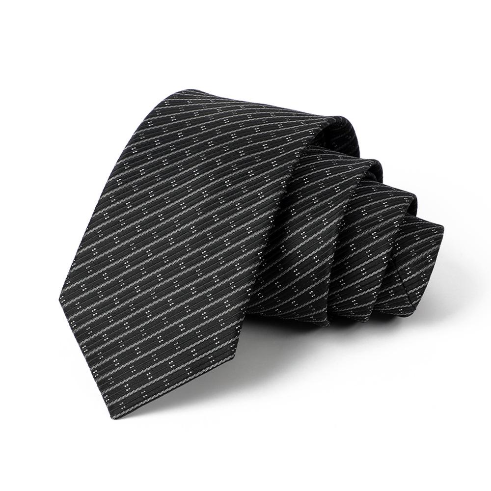 Corbata de Jacquard Rayada para Hombre, Atada a Mano, Poliéster, 8cm, Accesorio Formal de Negocios de Alta Gama