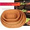 Retro Woven Storage Rattan Woven Tea Tray Wedding Candy Flower Storage