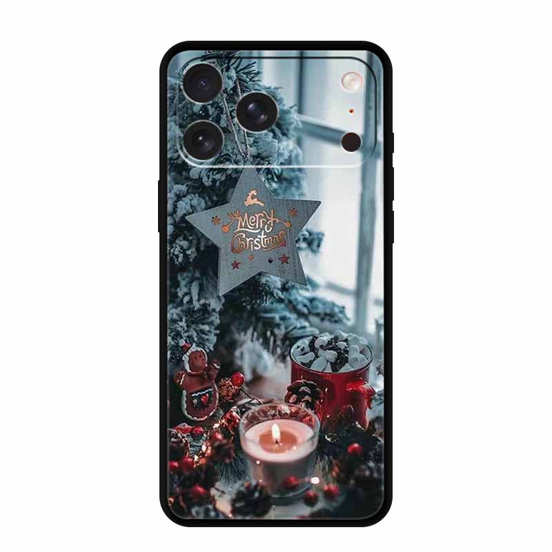 For iPhone 17 Pro Max Cover iPhone17 Pro Back Protective Phone Case For iPhone 17 Air Santa Christmas Soft Silicone TPU Coque