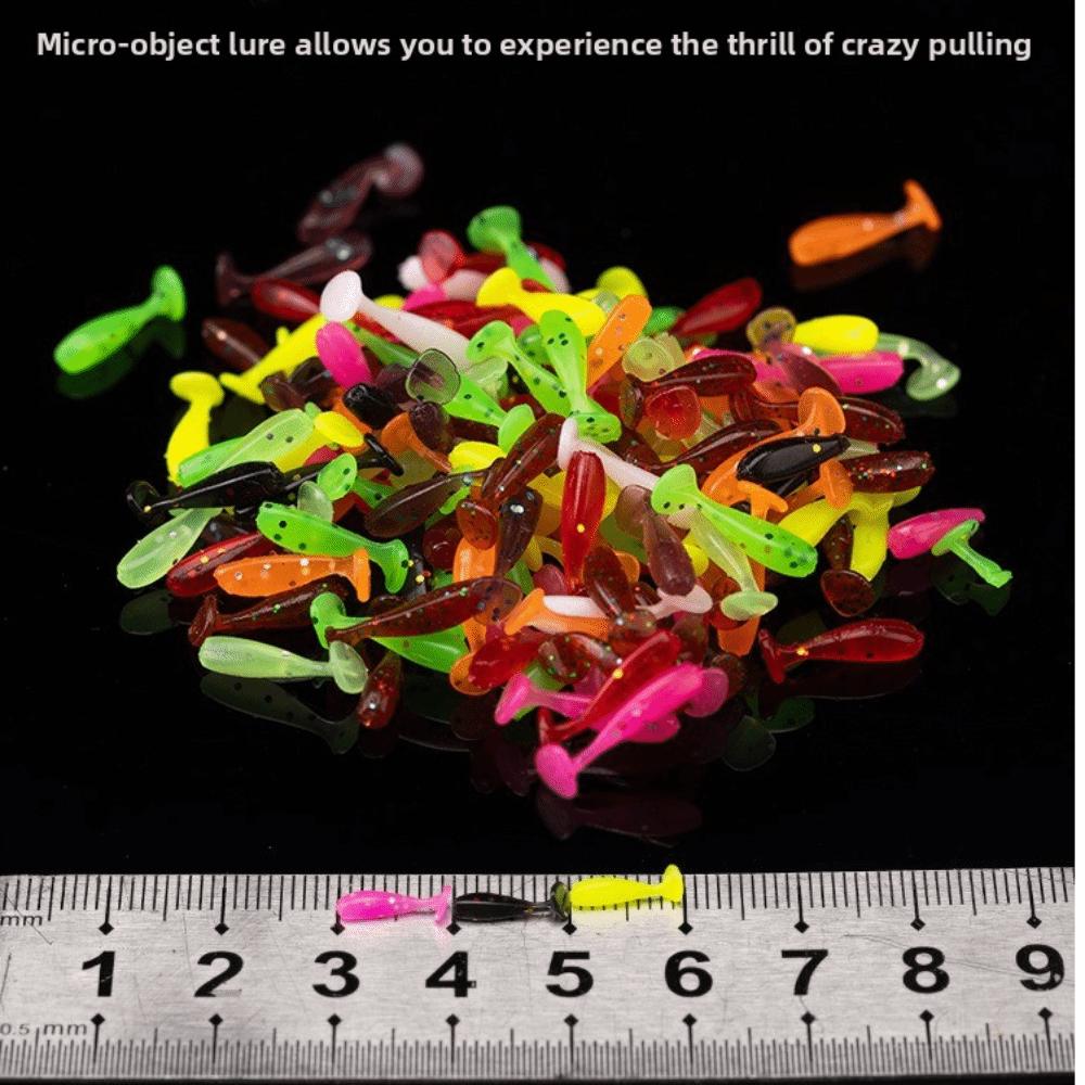 60pcs T Tail Fishing Soft Lures 1.0cm Floating Minnow Baits Minnow Lures  Fishing
