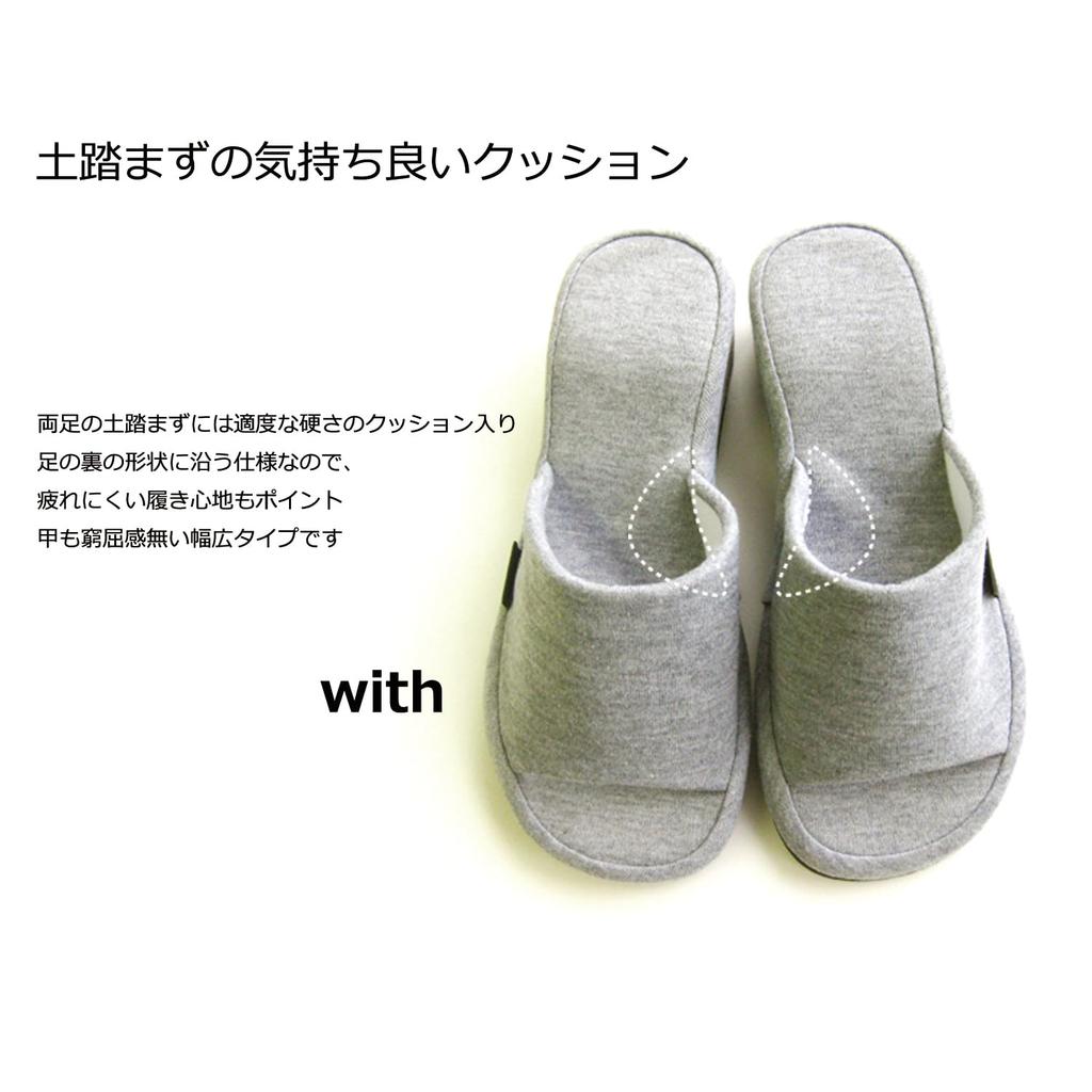 Okamura Slippers with Easy To Wear Heel, Black, NWAA5900BK, 5.5cm Heel, Wide,