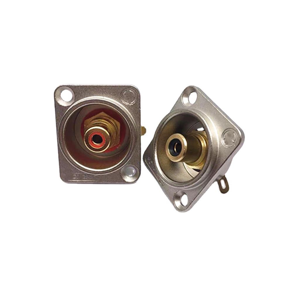 Female RCA Panel Mount Chassis Socket Connector 86 Panels Gold Plated Black/Silver Video Connector Female Socket Red Black Core