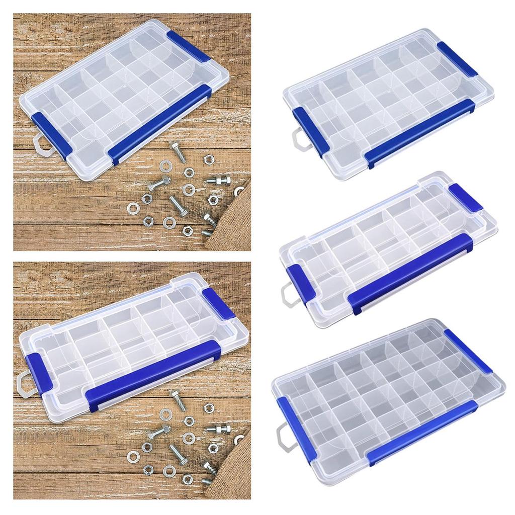 Clear Organizer Box Multipurpose Portable Container for Nail Art DIY Screws Beads Jewelry Storage Box Fishing Tackles Dustproof