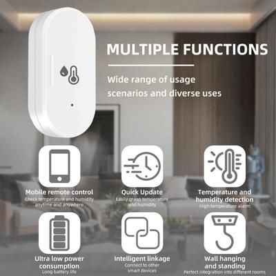 Tuya ZigBee Smart Temperature Sensor and Humidity Sensor with Battery Indoor Thermometer Monitor Work With Alexa Google Home