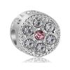 New Silver Plated Pink Diamond Butterfly Alloy Large Hole Charm Beads For DIY Bracelet Necklace Jewelry Accessories Gift