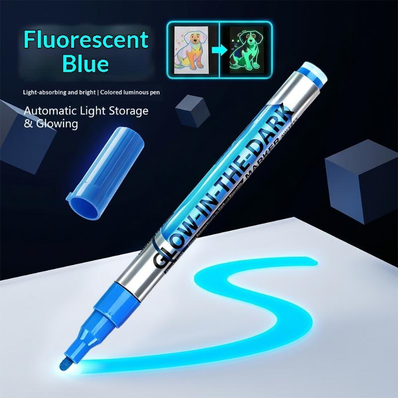 Fluorescent Luminous Marker Paint 8 Bright Colors Fast Drying for Cosplay Makeup Party Decoration DIY Art Creation