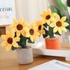 32cm Sonnenblumen Topfpflanze Strauß Puppenpflanze Plüschtier Simulation Blumenstrauß Blume Sonnenblume Bücherregal Sofa Auto Schmuck