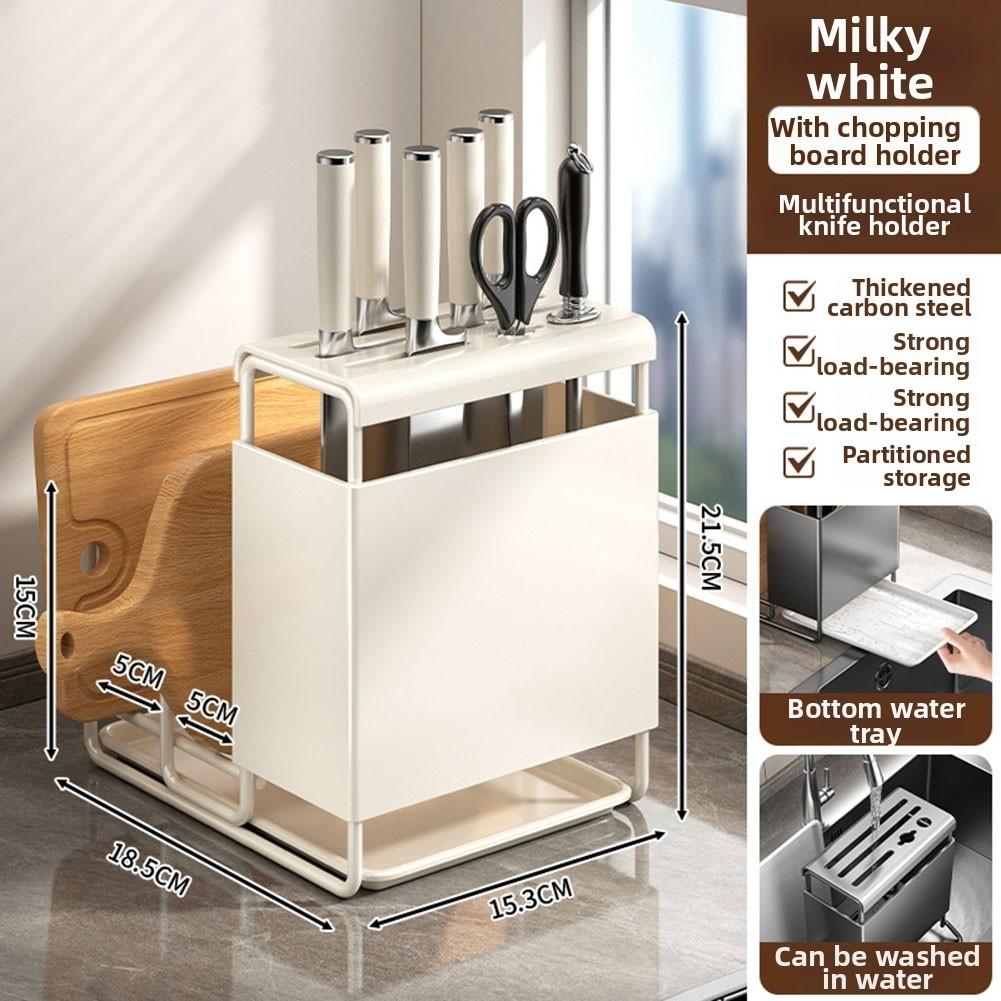 

Cutting Board Rack Utensil Rack Kitchen Organizer Stainless Steel Construction White