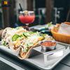 Leeseph Taco Holder Stand, Stainless Steel Taco Rack Tray with Condiment Cup, Taco Pancake Plate for Home Party Restaurant