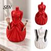 Decorative Dress Shaped Pen Stand 3D Printed Wedding Holder, Stationery Organizer with Dual Storage Artistic Table Decoration Slots for Pens