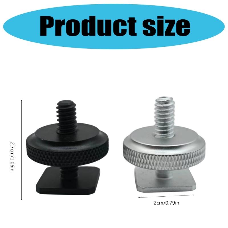 Solid Metal Hot Shoe to 1/4Inch Screw Adapter for All DSLR Cameras Environmentally Friendly Design for Photography
