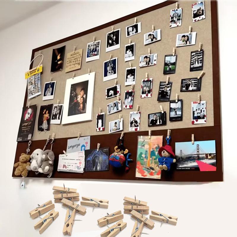 Xiaomi 50Pcs/Box Wooden Clip with Pin Colorful Photo Wooden Clip Felt Board Cork Wall Decoration Push Pin Office Stationery