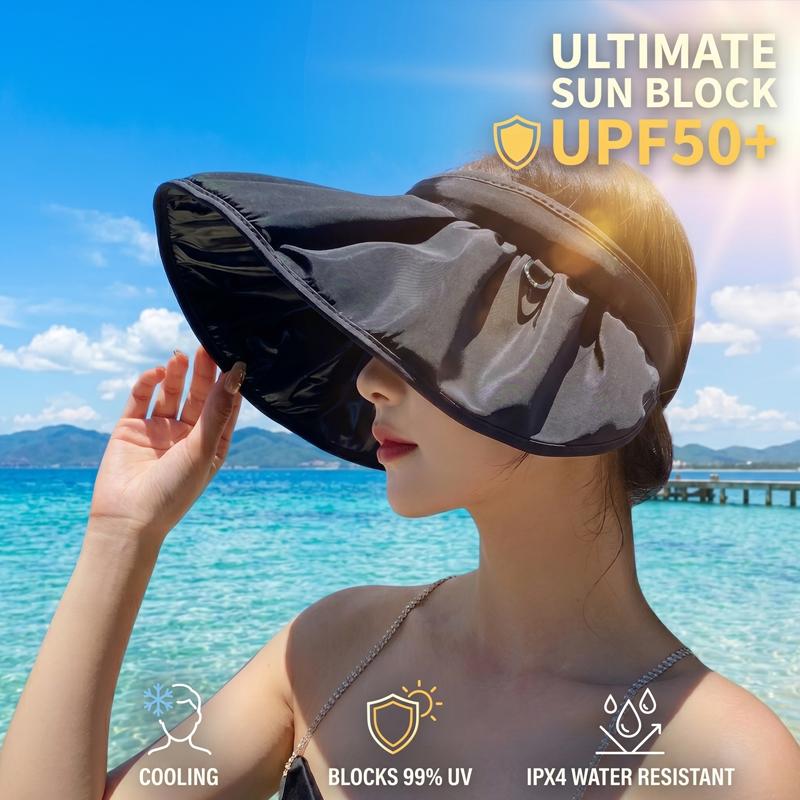Wide Brim Shell Sunscreen Hat for Women UV Protection Beach Hat Summer Hairband Dual Purpose Sun Hat for Gardening Fishing