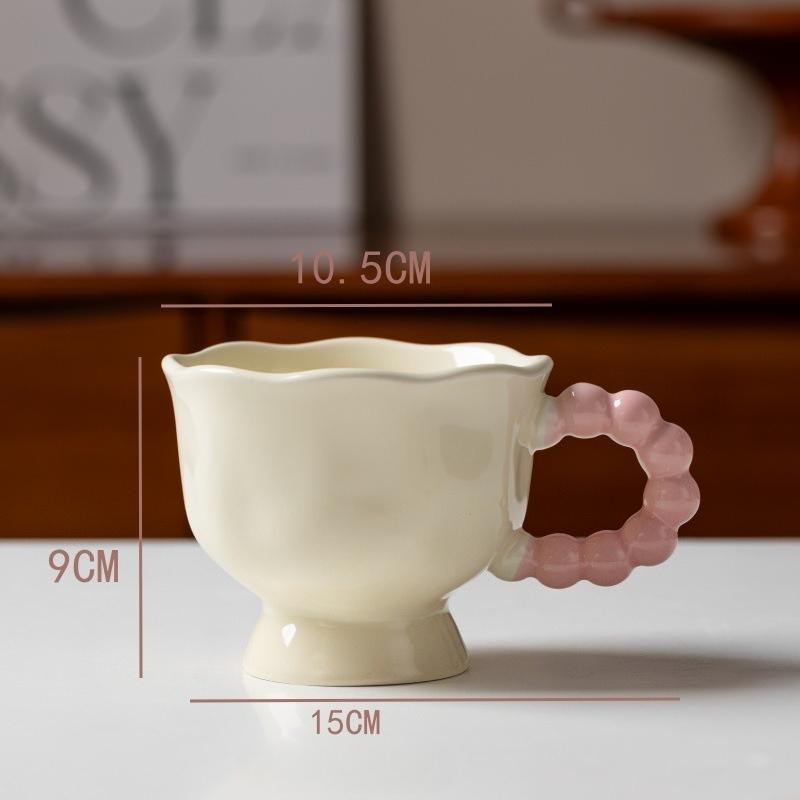 French Ceramic Cup Hand Painted Cup High Looking Couple Tea Cup Coffee Cup Mixing Cup