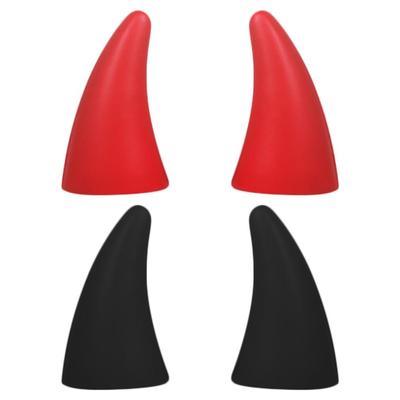 3D Devil Horn Car Helmet 1 Pair Stereo Bumper Hood Stickers Car Roof Decoration Halloween Bull Horn Ornament For Cars Waterproof