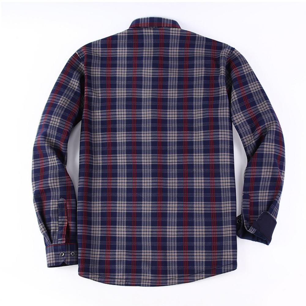 Amerikanische Größe Herrenhemd Langarm Herbst Winter Warm Plus Fleece Verdickt Kariert Übergröße Mode Bügelfrei