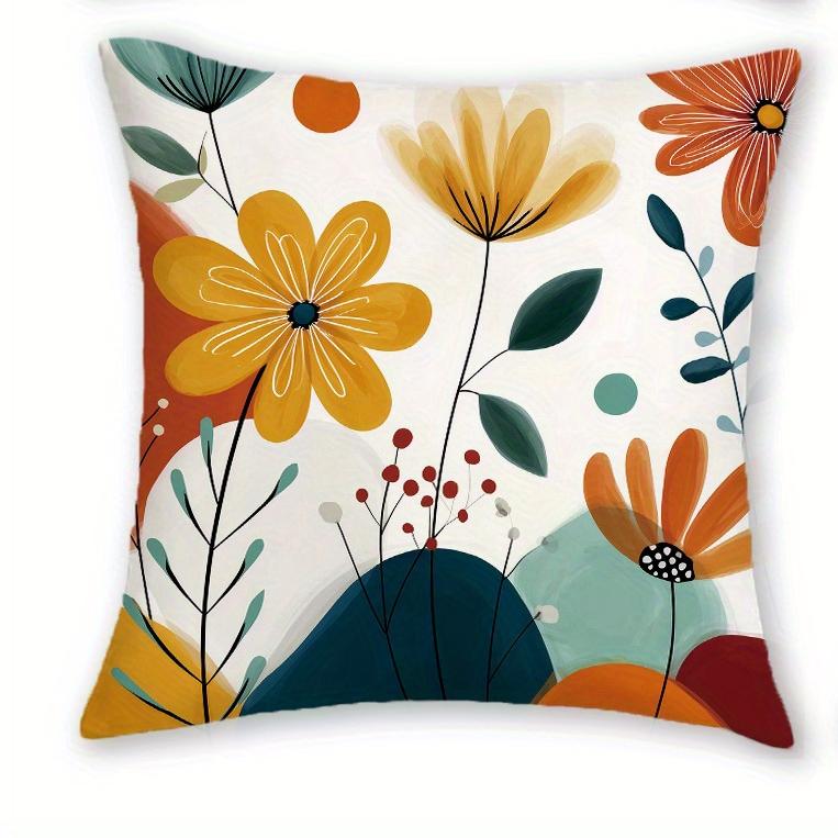 Home Decor Colorful Floral Patterned Pillow Covers For Home Pattern Cushion Cover Suitable For Sofa Bedroom Car Pillow Cover