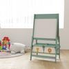 Art Easel for Kids, Double-Sided Whiteboard/Blackboard with Paper Roll, Two Storage Boxes, for Ages 3-8 Years, Green