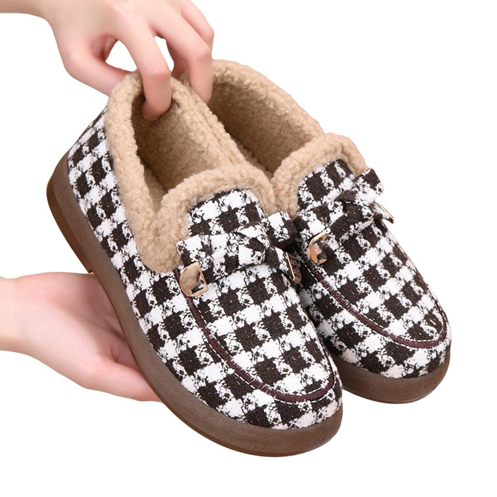 Women's Winter Lined Non- Cotton Shoes with Thick Padding for Indoor Outdoor Wear