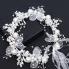 1 ST Bruidskroon Hoofddeksel Bloemen Hoofdband Bruiloft Krans Armband Band Bruids Haaraccessoires Gesimuleerde Parel