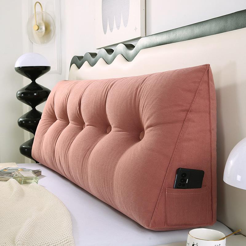 Triangle Large Backrest Lumbar Support Cushion - Solid Color Sofa & Bed Pillow