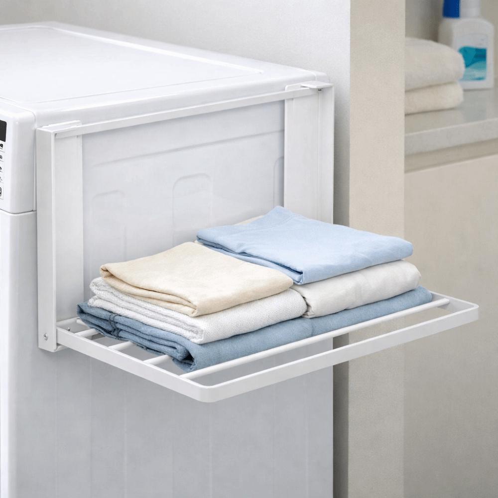 No Punching Magnetic Folding Storage Rack Heavy Duty Clothes Rack Washing Machine Shelf  Kitchen