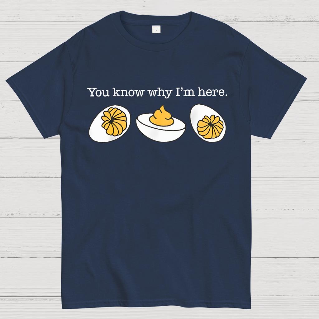Retro Thanksgiving Dinner You Know Why I'm Here Deviled Egg Cotton Summer Casual Cool Loose T-Shirt
