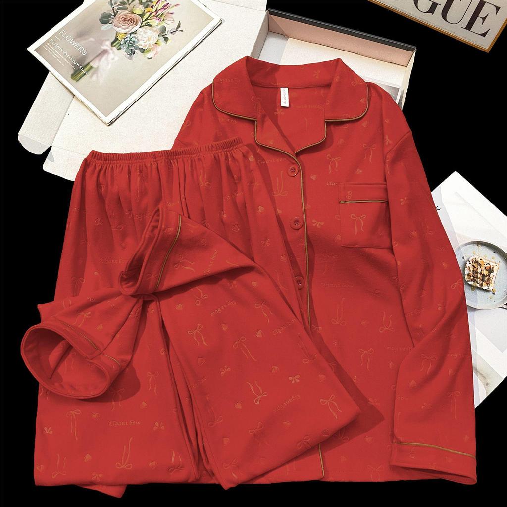 Women's Cloud Cotton Lace Pajama Cardigan Set - Spring & Autumn Collection