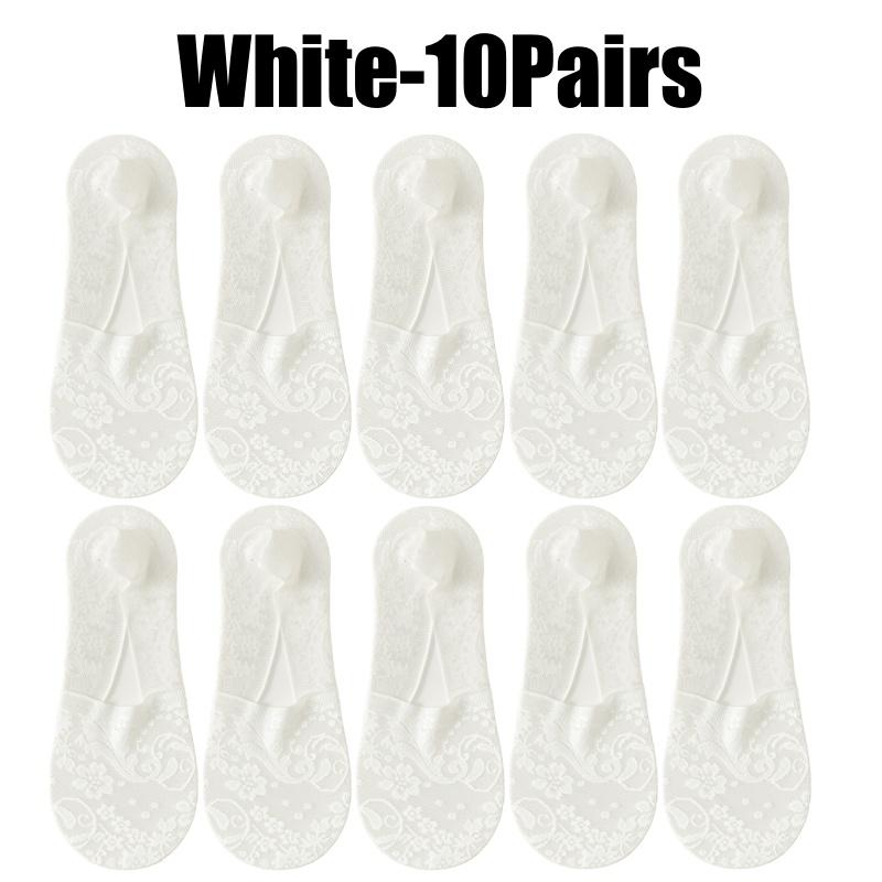 Non Slip Heel Ladies Lace Boat Socks Pure Cotton Breathable Low Cut Invisible Ankle Socks Women Summer Thin Casual Socks