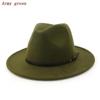 Men Fashion Simple Solid Color Vintage Wide Brim Hat Church Party Felt Jazz Cap Fashion Travel Hats Women Accessories Gifts