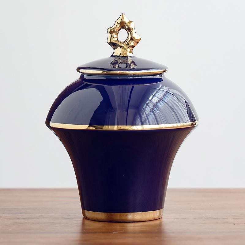 Ceramic Tea Caddy Household Sealable Tea Caddy Kitchen Condiment Storage Jar Dried Fruit Candy Storage Jar Home Decoration