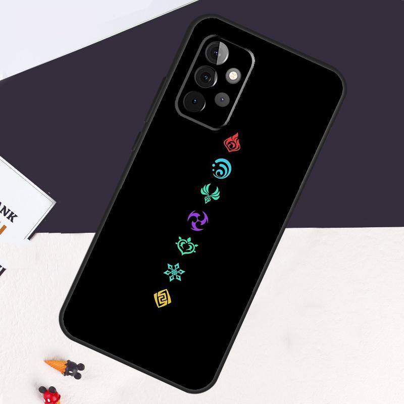 Genshin Impact Elements Case For Samsung Galaxy A14 A55 A06 A05 A36 A26 A16 A54 A34 A22 A32 A52 A35 A15 A53 A13 A56