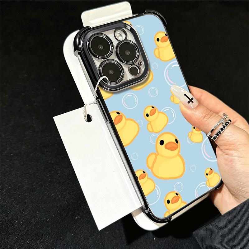 Funny Cute Cartoon Duck Plating Phone Case For Xiaomi Poco X5 X6 X7 X8 Pro Max F8 Ultra F7 M8 M7 M5S Redmi 15C 15 14C 13C 13 X3