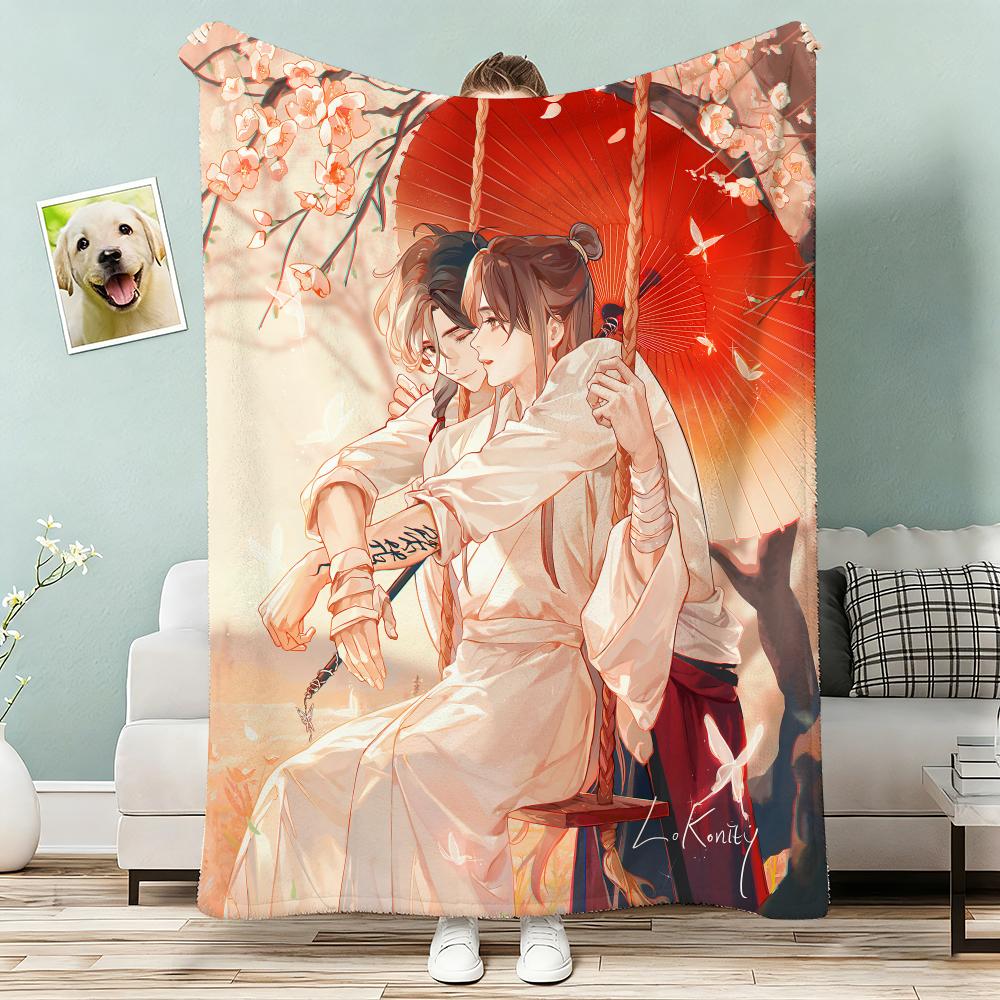 Anime Heaven Official's Blessing Throw Lightweight 240g Flannel Blanket Soft Skin-friendly for Summer Cooling