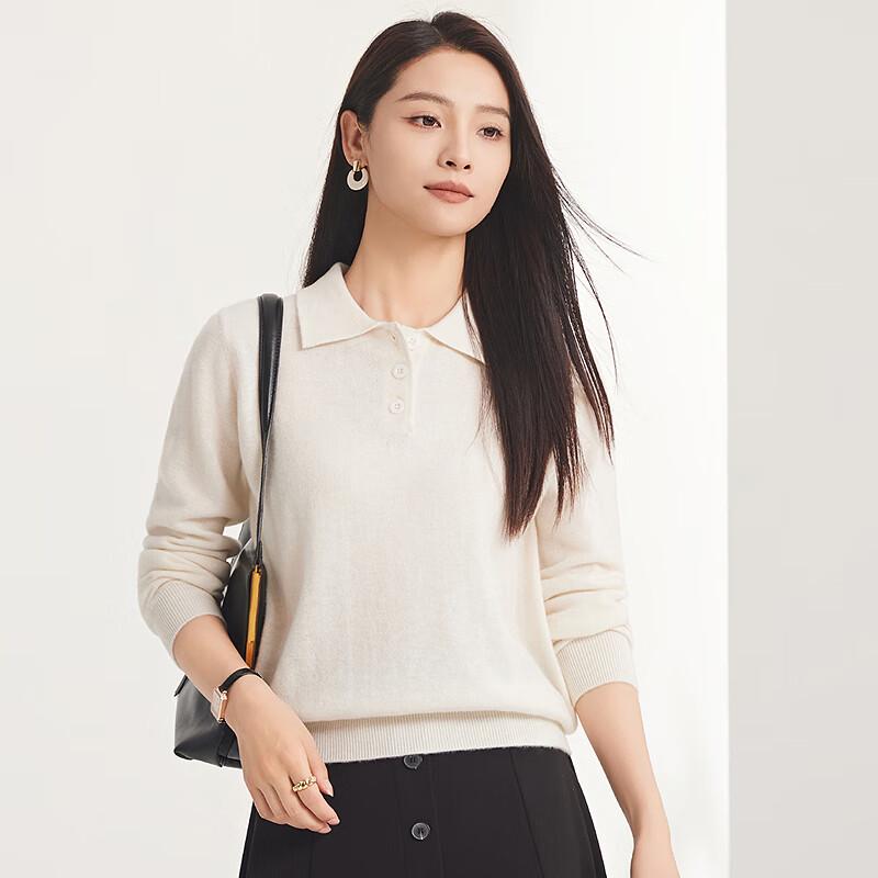 

FAPAI Women s 100% Merino Wool Lapel Sweater M