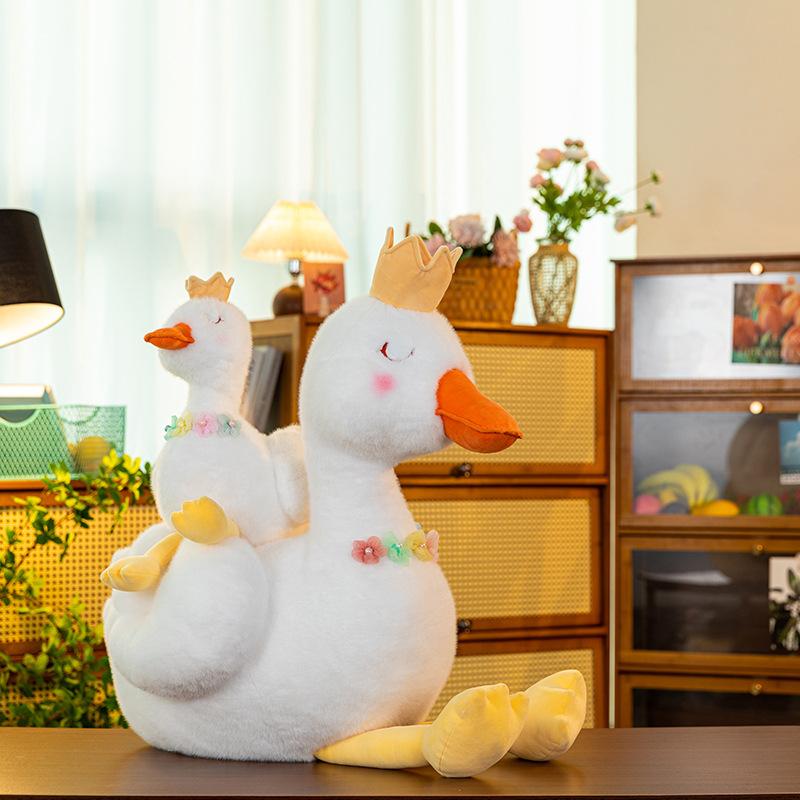 New Cute Big White Goose Doll Creative Plush Toy Swan Doll Children's Doll Little Duck Birthday Gift