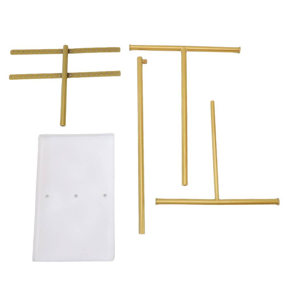 Jewelry Holder Stand 3 Tier Necklaces Earrings Bracelets Rings Metal Display Organizer with Tray
