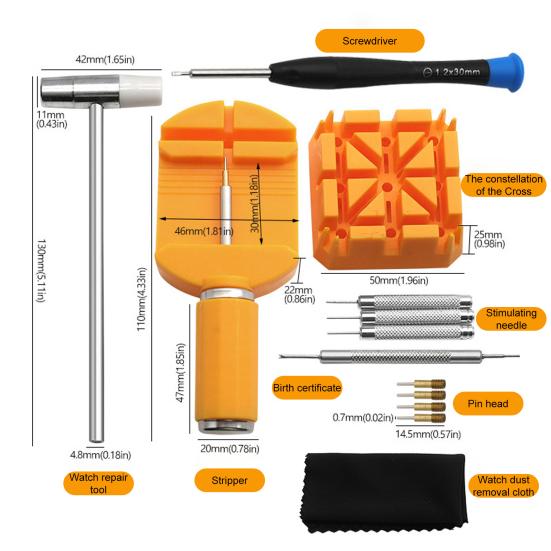 Watch Repair Tool Set Compact Design Portable Easy to Use Universal Bracelet Watch Chain Pin Remover Adjuster Tool Kit