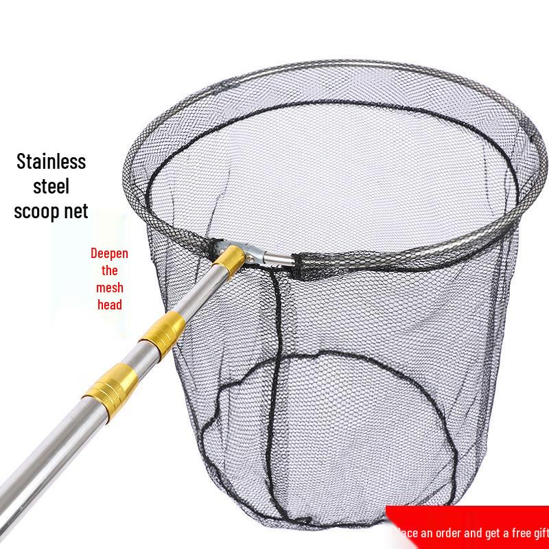 Stainless Steel Telescopic Fishing Rod and Landing Net Set