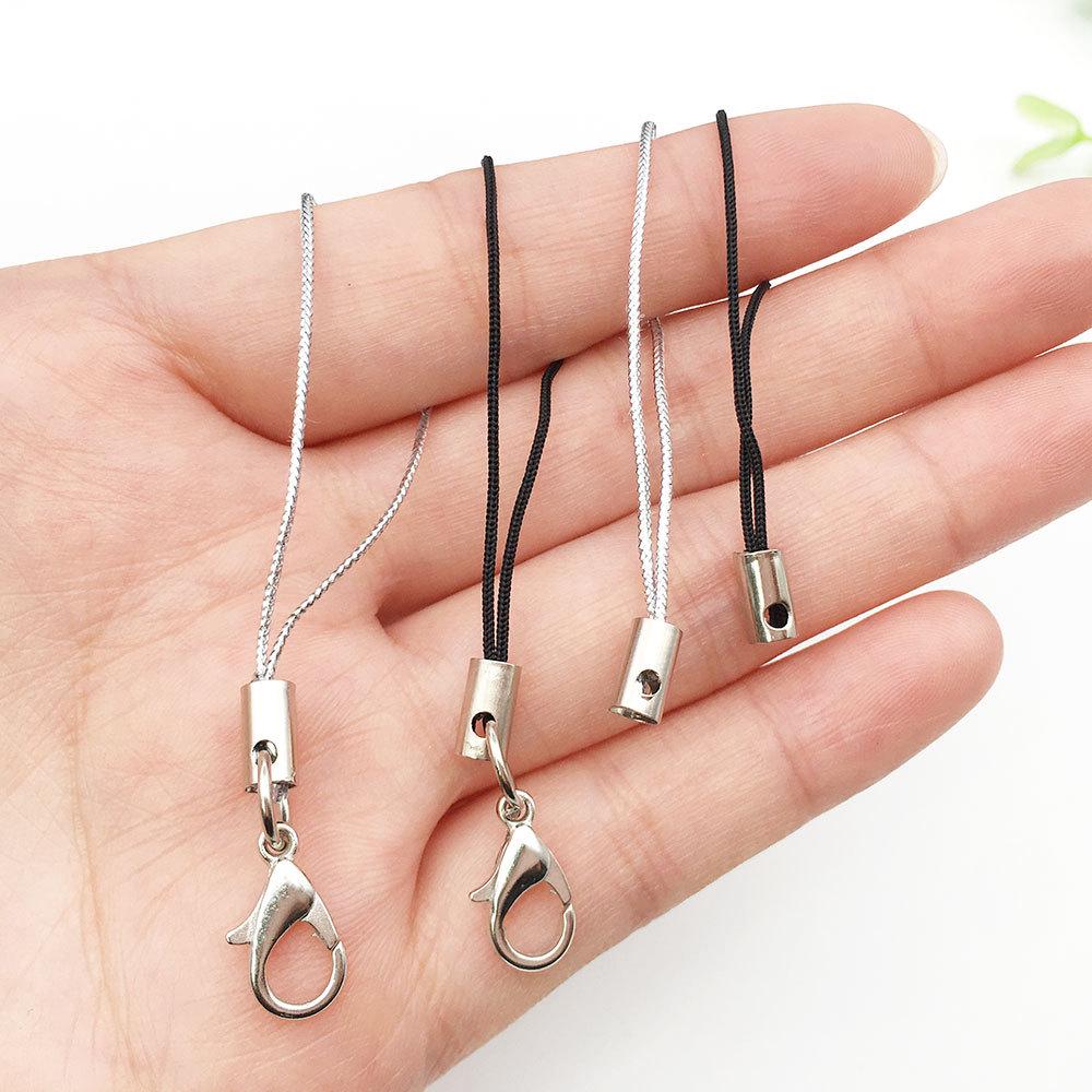 100-Piece Lobster Clasp Phone Lanyard for DIY Jewelry, Hanging Rope with Metal Buckle