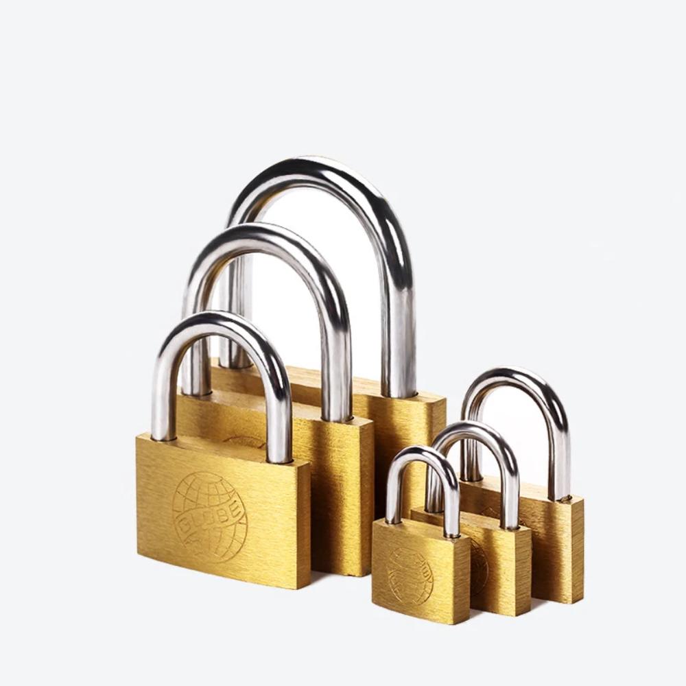 Copper Padlock Small Locks for Luggage Case Locker Home Improvement Hardware 20mm 25mm 30mm 40mm 50mm Include 3Keys