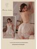 Yi Yue Satin Nightgown Set: Sexy Lingerie with Chest Pads & Bare Back Design