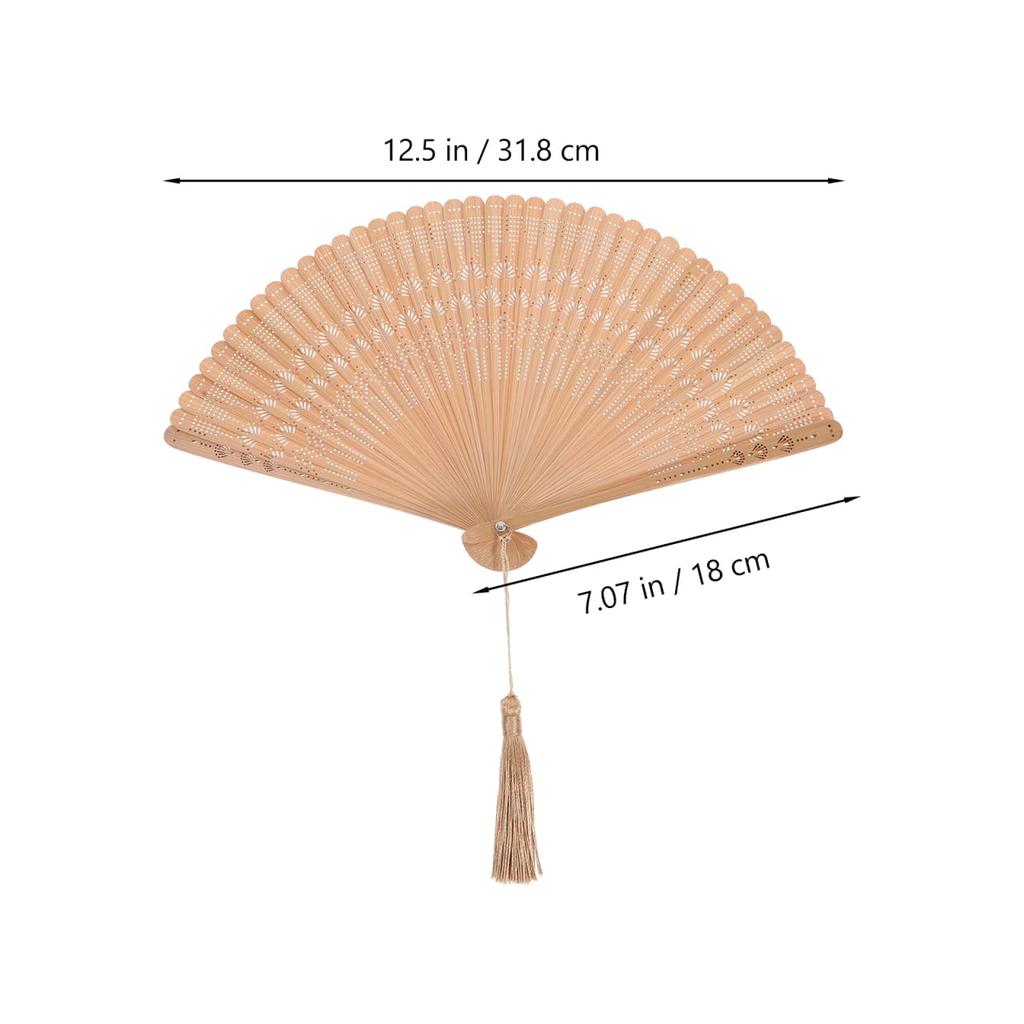 Small Bamboo Folding Fan for Men and with Openwork 42 Bamboo Japanese Traditional Heat Summer Tea Brown [Milisten] Women, Compact, Ultra-lightweight,
