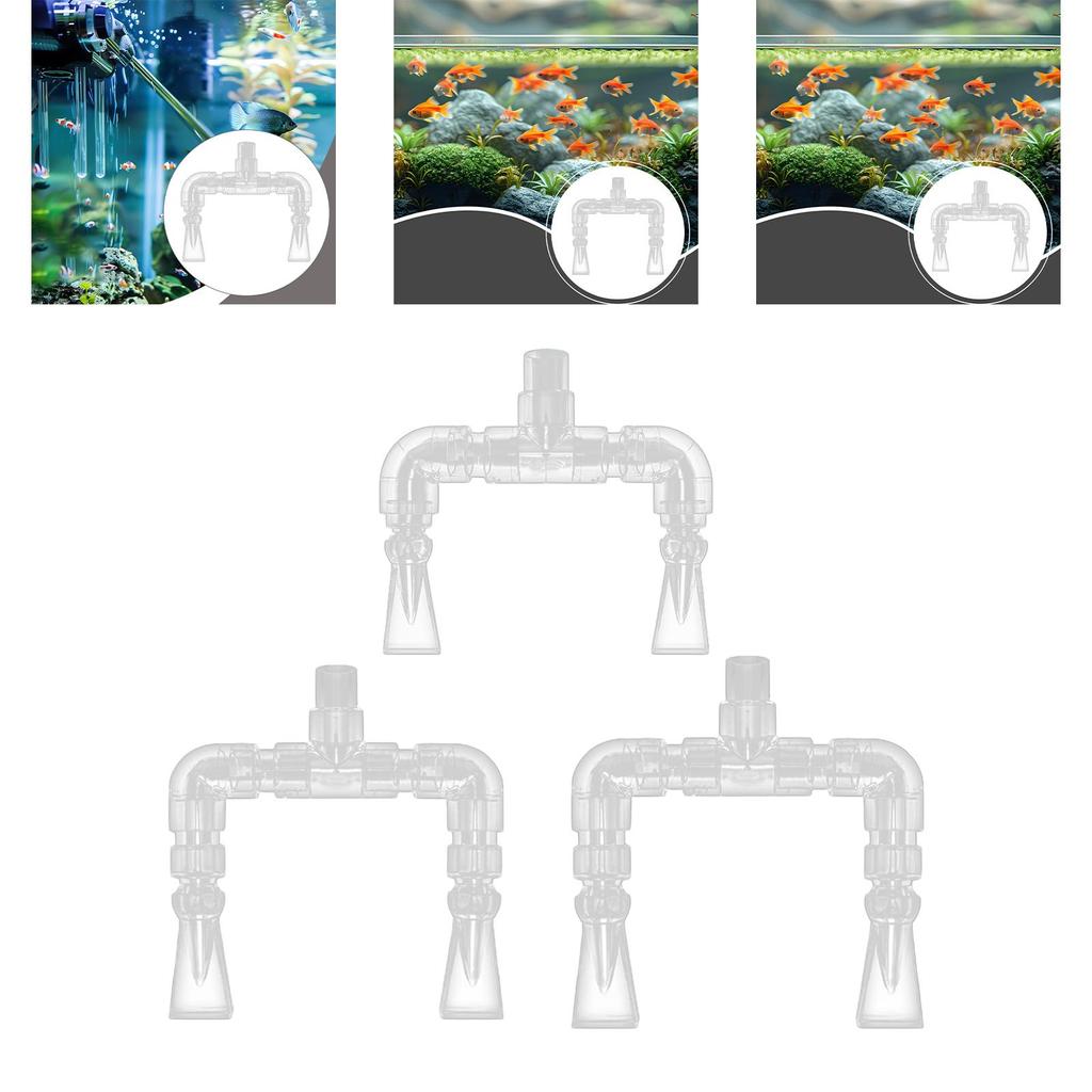 Aquarium Return Nozzle Water Flow Splitter Double Outlet Acrylic Pipe Kit for Fish Tank Accessories