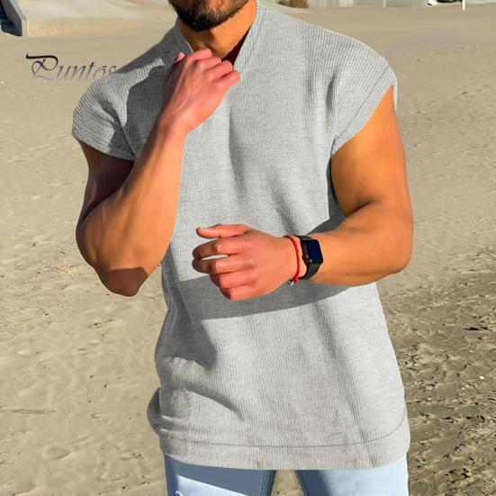 

Летняя мужская верхняя V-образная футболка с коротким рукавом с коротким рукавом