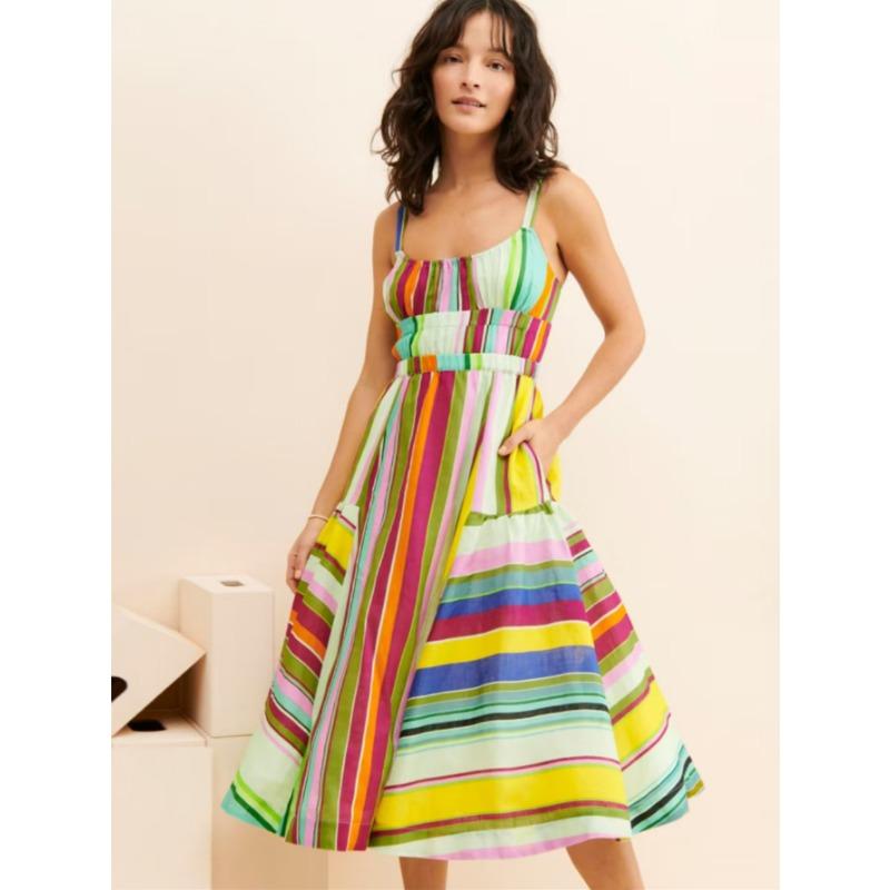 

Женское платье-халтер в стиле бохо с вырезом на спине, бахромой, карманами на шнуровке, свободное платье XL разноцветный