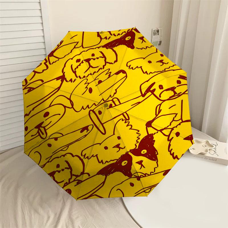 

1PC Dog Pattern Umbrella-8-Rib Reinforced, Automatic Open, Lightweight & Durable, Cute Fashion Accessory for Outdoor-T350